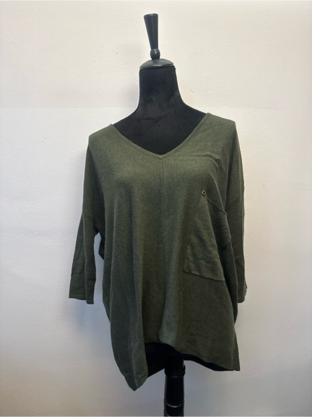 Kerisma Olive Green Long Sleeve Tee With Pocket